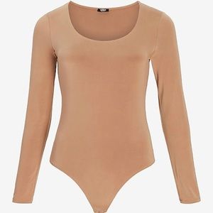Express Body Contour Silky Scoop Neck Thong Bodysuit